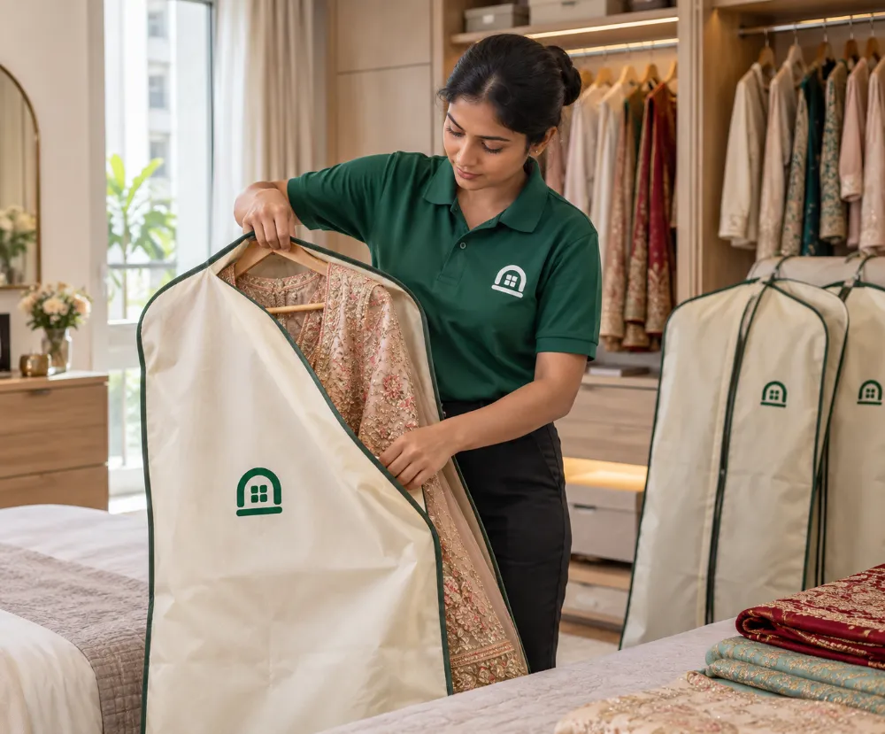Expensive dresses kept in Simply Unpack cloth garment bags